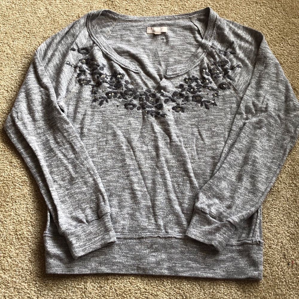 Grey cotton sweatshirt with detailing
